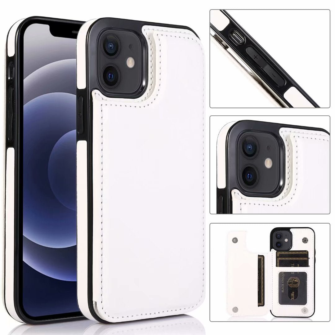 Leather Cover Card Slots Wallet Case For iPhone