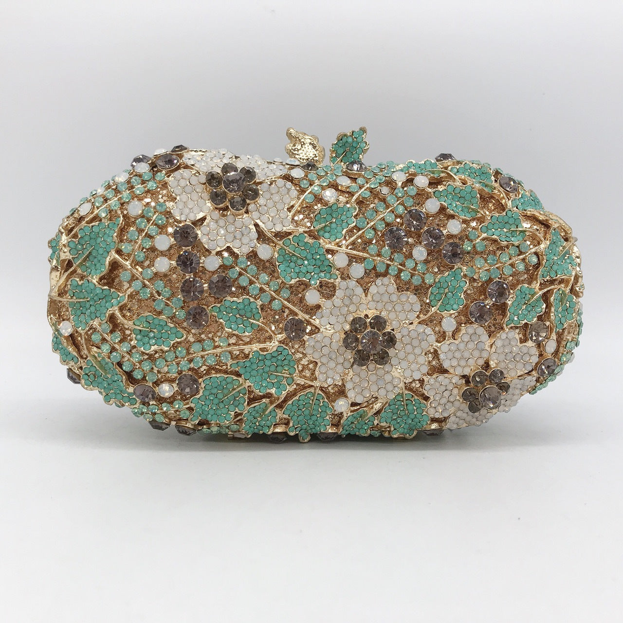 Luxury Green Clutch Floral Purse With