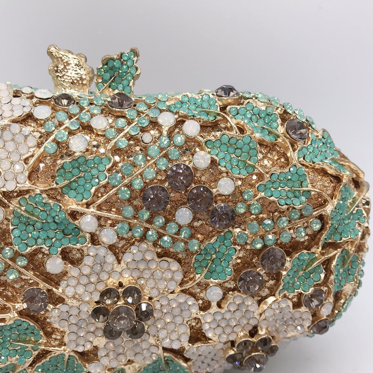Luxury Green Clutch Floral Purse With