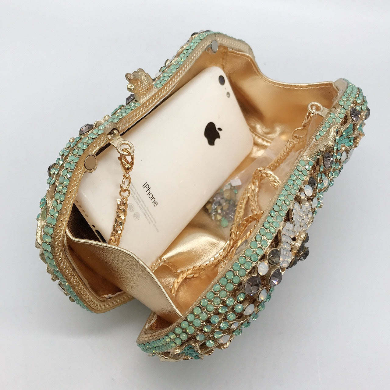 Luxury Green Clutch Floral Purse With