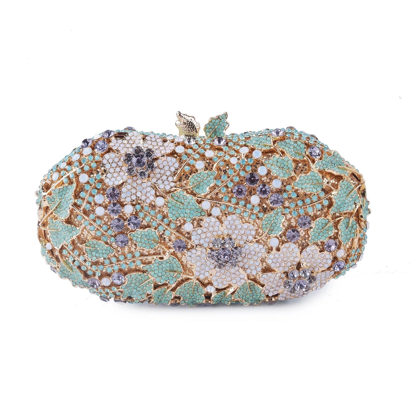 Luxury Green Clutch Floral Purse With
