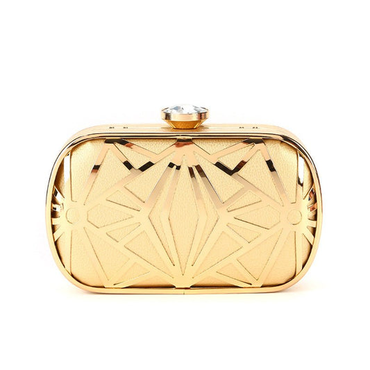 Metal Hollow PU Leather Party Purse and Handbag Wedding Clutches