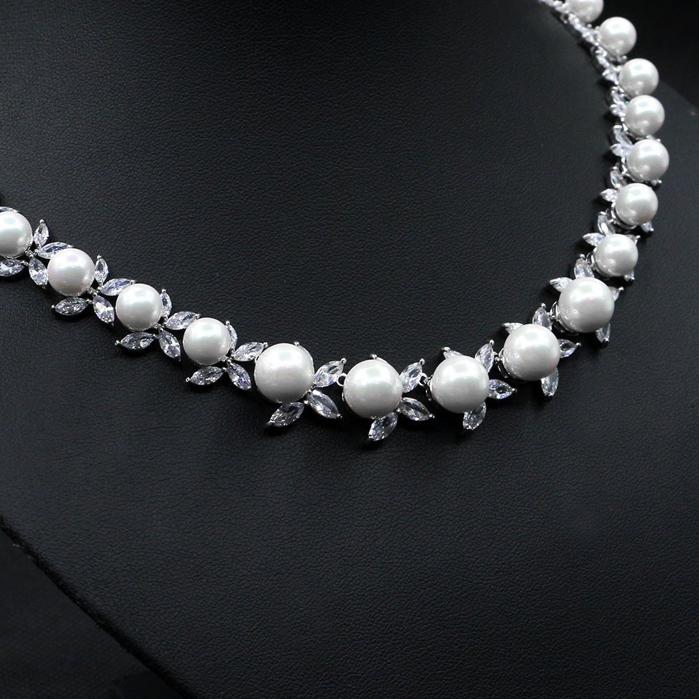 Mothers Birthstone Necklace Pearl Wedding Jewelry Sets