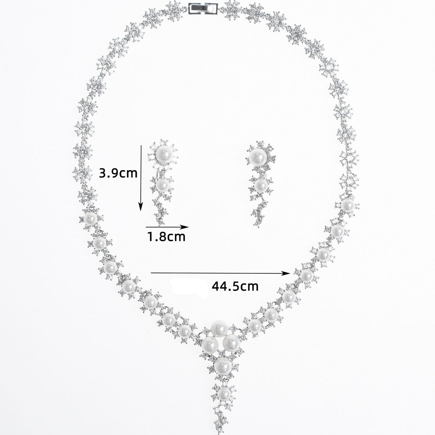 Pearl Cubic Zirconia Wedding Jewelry Sets Necklaces For Girls