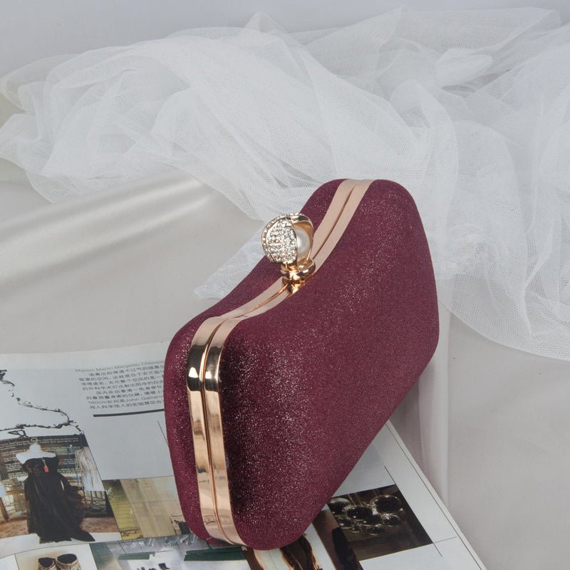 Pure Color Velvet Party Clutch Purse