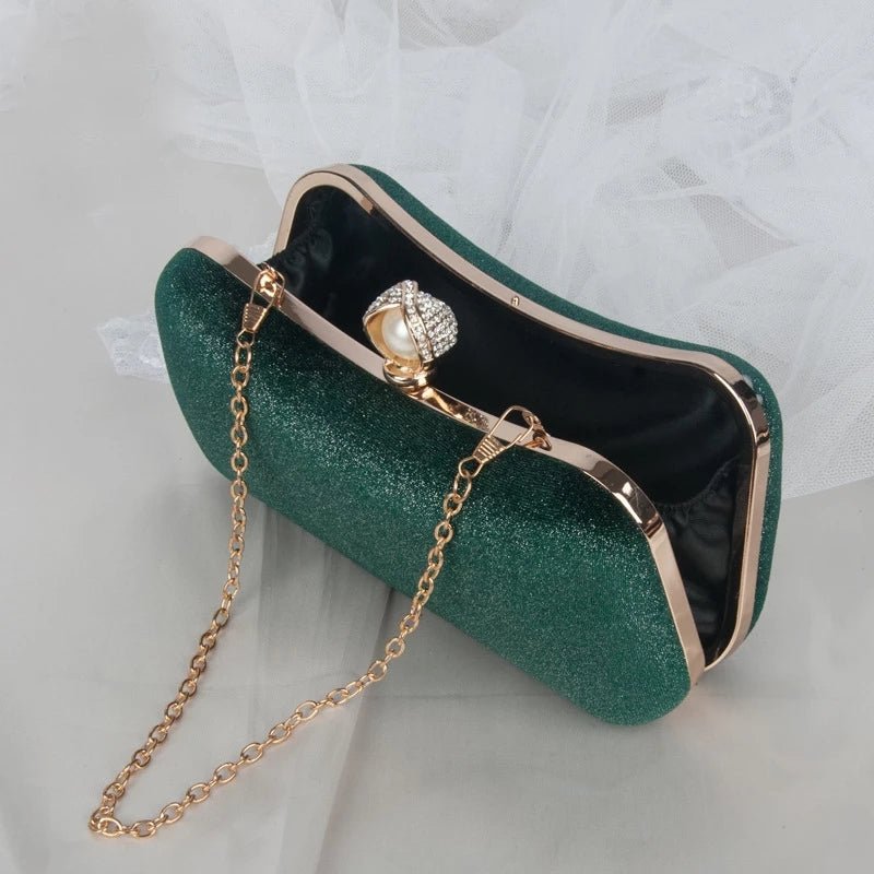 Pure Color Velvet Party Clutch Purse