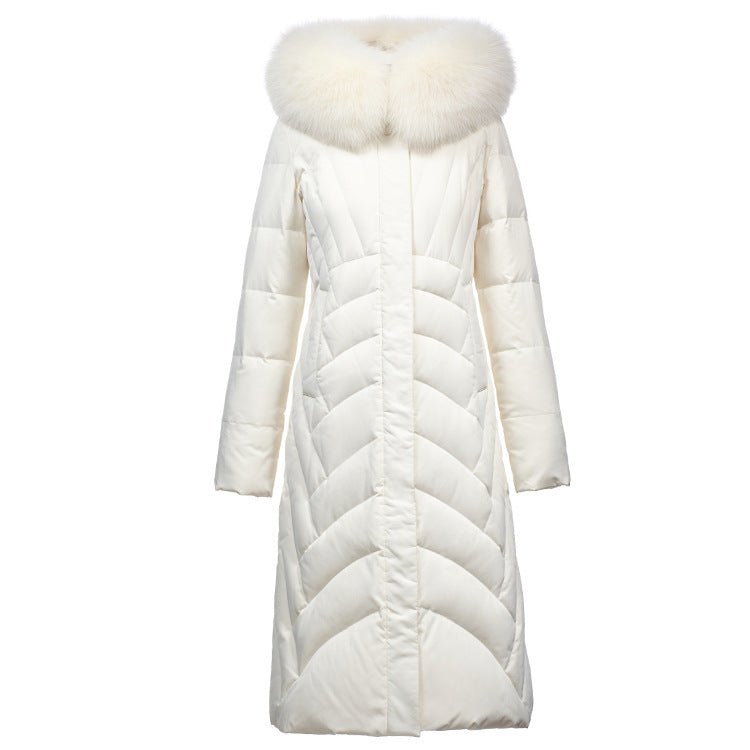 Real Fox Fur Hood Puffer Coats For Women