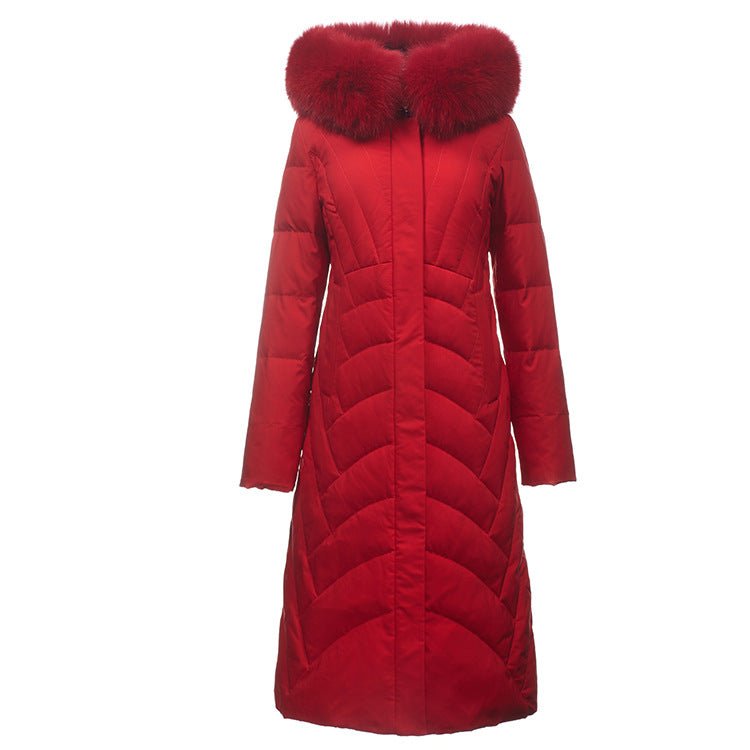 Real Fox Fur Hood Puffer Coats For Women