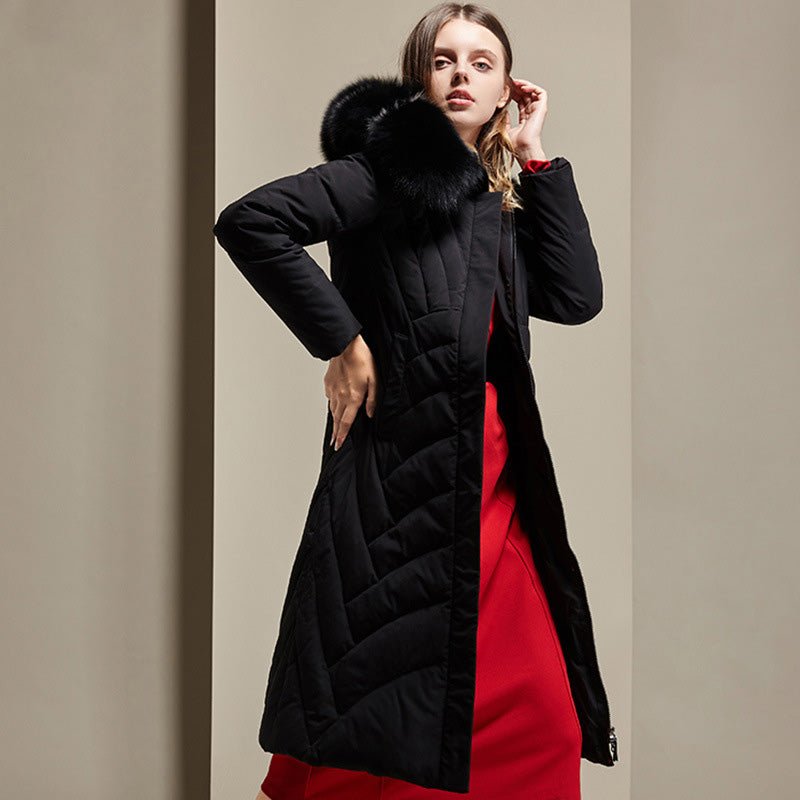 Real Fox Fur Hood Puffer Coats For Women