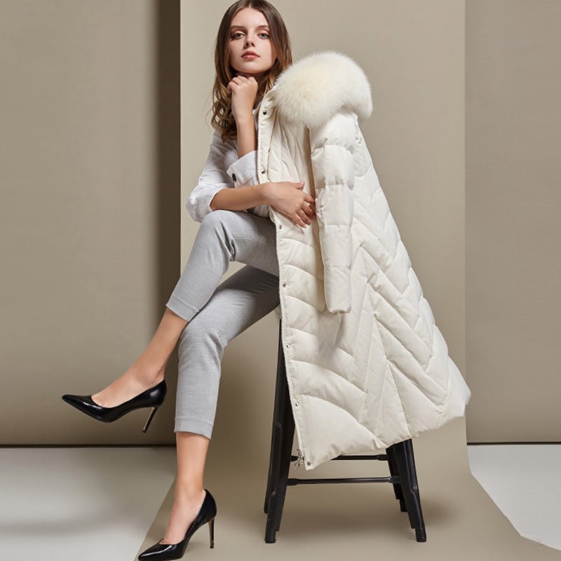 Real Fox Fur Hood Puffer Coats For Women