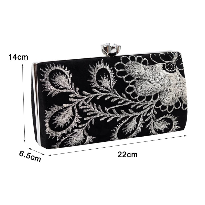 Retro Embroidery Evening Clutch Bag Party Purse