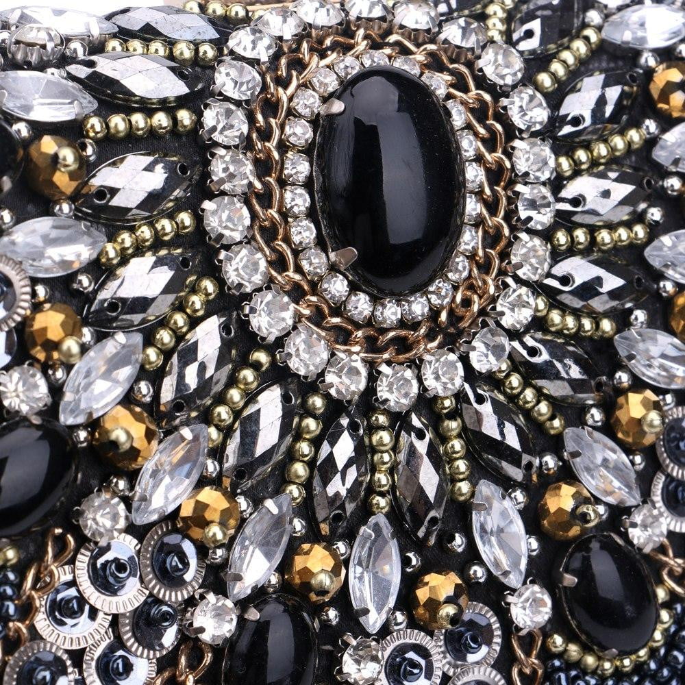 Rhinestone Evening Bags Black Diamond Beaded Clutches