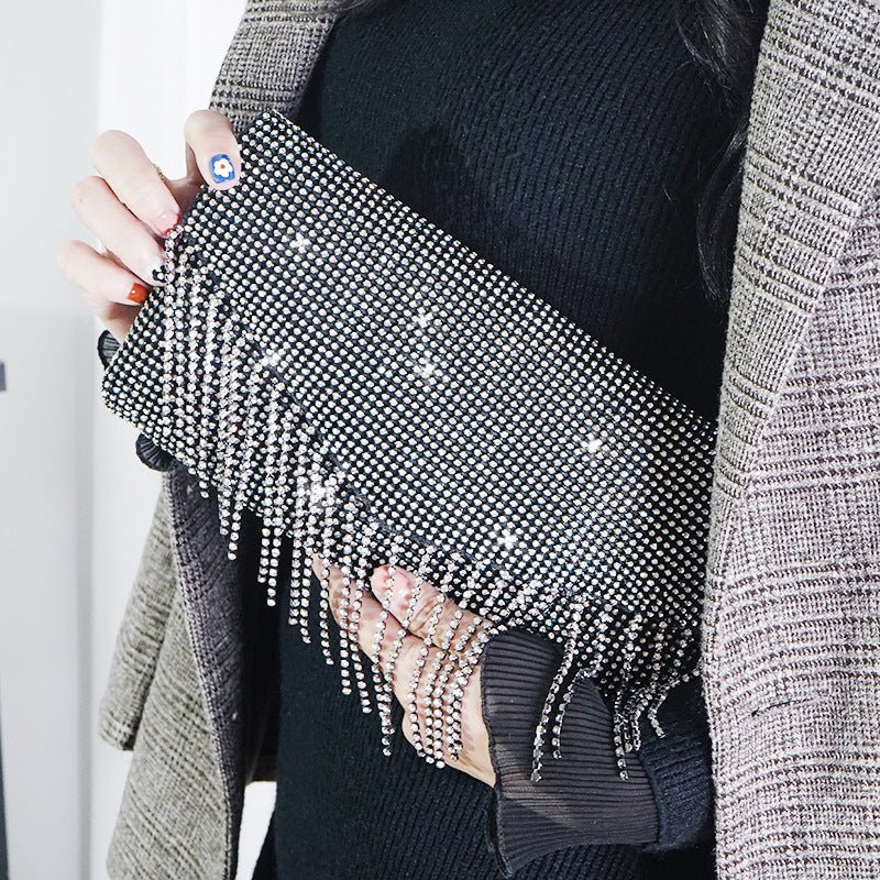 Rhinestone Tassel Crossbody Evening Handbag