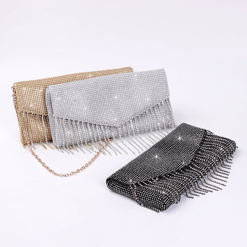 Rhinestone Tassel Crossbody Evening Handbag