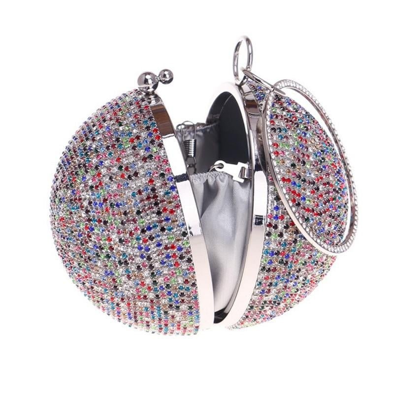 Round Evening Clutches Lady Handbags