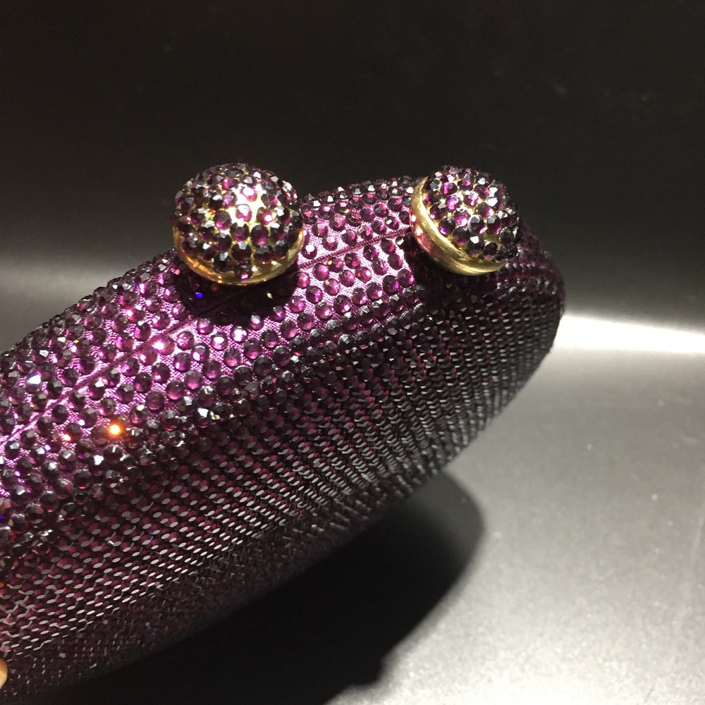 Round Full Rhinestone Clutch Sparkling Banquet Purse