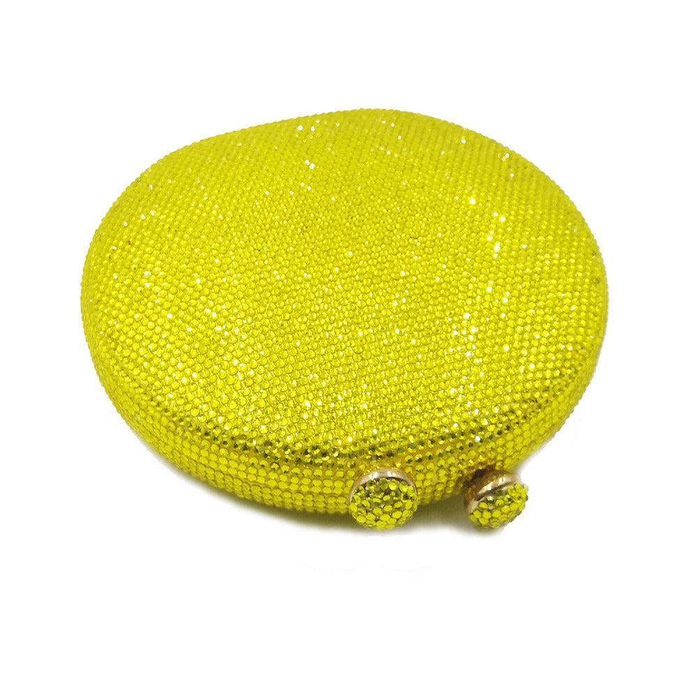 Round Full Rhinestone Clutch Sparkling Banquet Purse