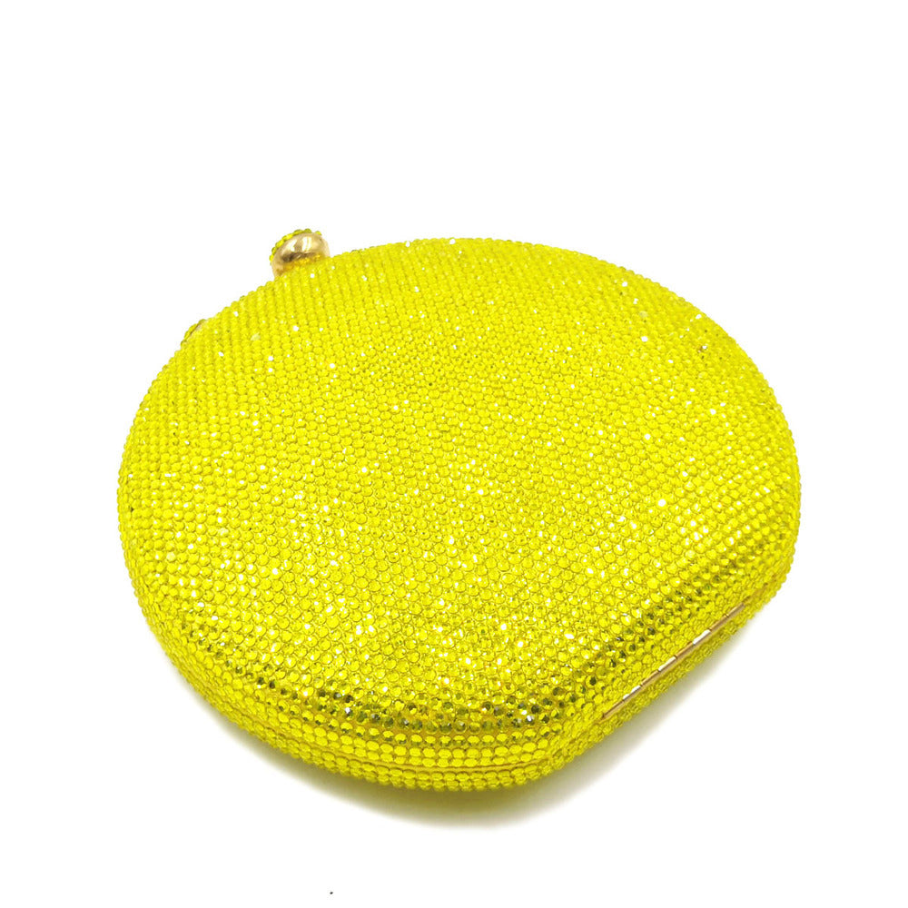 Round Full Rhinestone Clutch Sparkling Banquet Purse