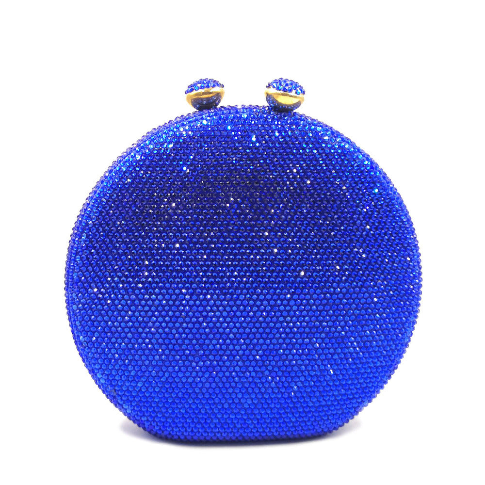 Round Full Rhinestone Clutch Sparkling Banquet Purse