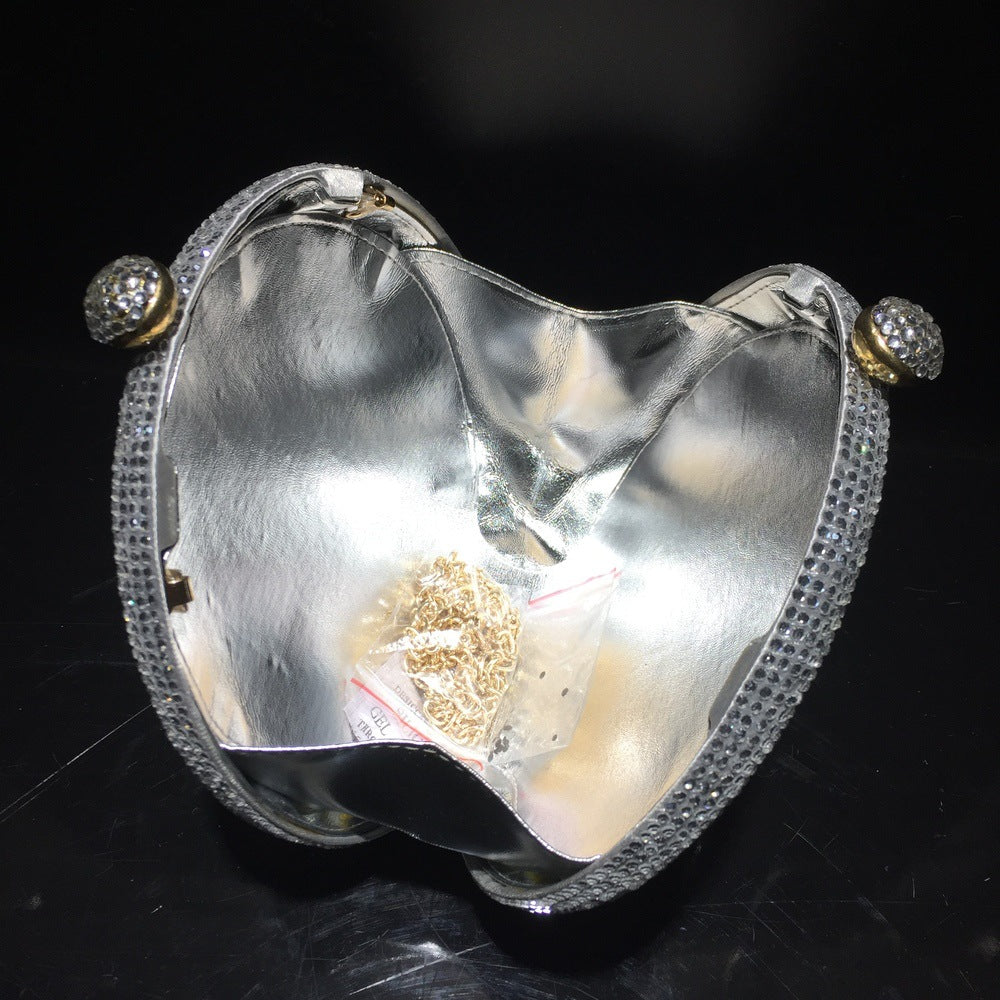 Round Full Rhinestone Clutch Sparkling Banquet Purse