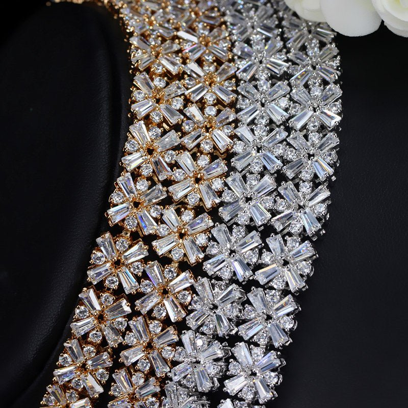 Semi-Precious Stones Cubic Zirconia Wedding Jewelry Sets