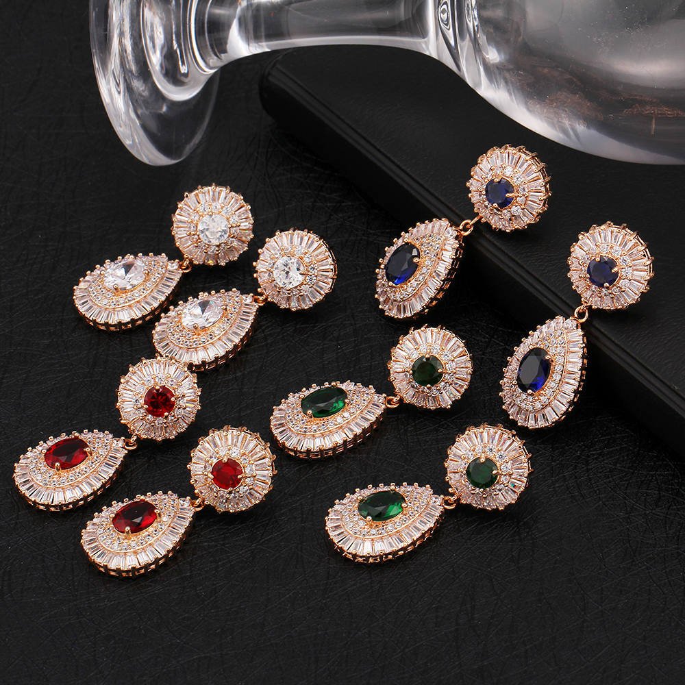 Semi-Precious Stones Cubic Zirconia Wedding Jewelry Sets