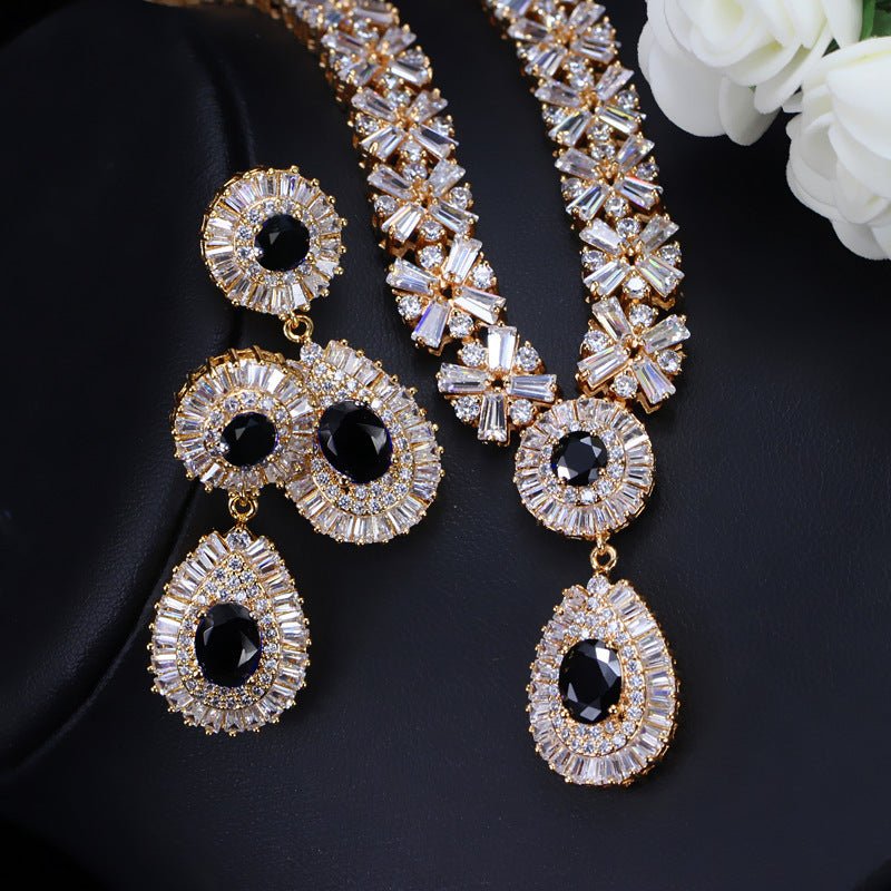 Semi-Precious Stones Cubic Zirconia Wedding Jewelry Sets