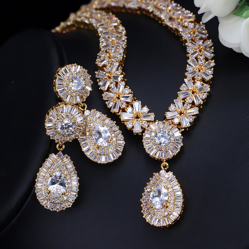 Semi-Precious Stones Cubic Zirconia Wedding Jewelry Sets