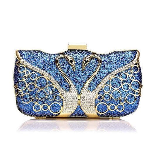 Sequin Evening Bags Elegant Swan Diamonds Clutch