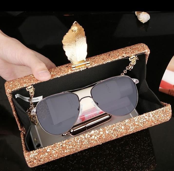 Sequin Evening Bags Glitter Leaf Decoration Clutches
