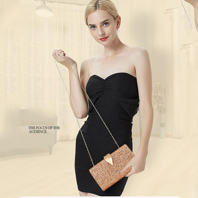 Sequin Evening Bags Glitter Leaf Decoration Clutches