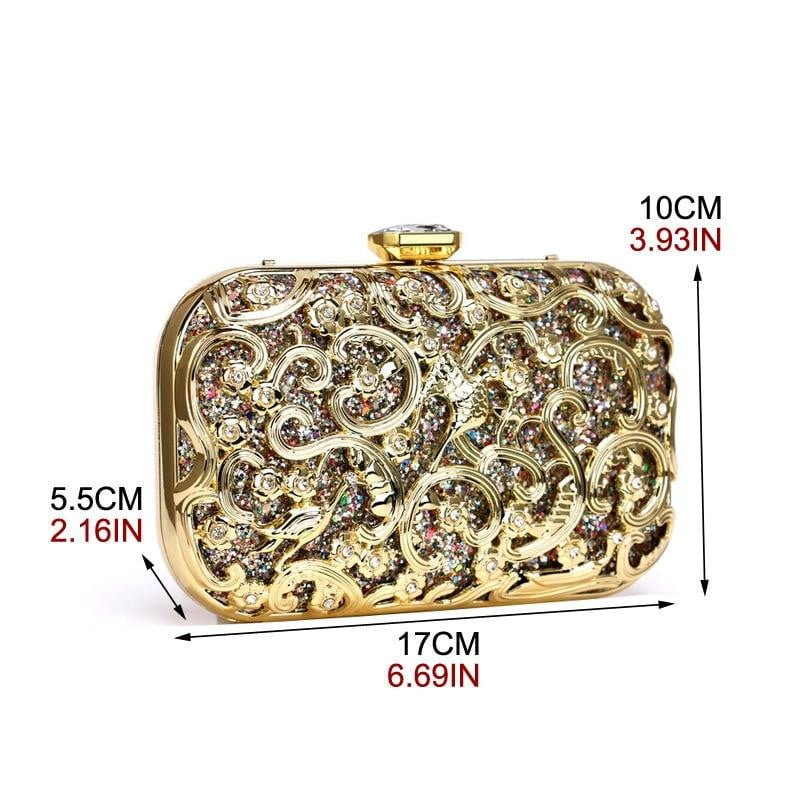 Sequin Evening Bags Metal Wedding Party Minaudiere Clutch
