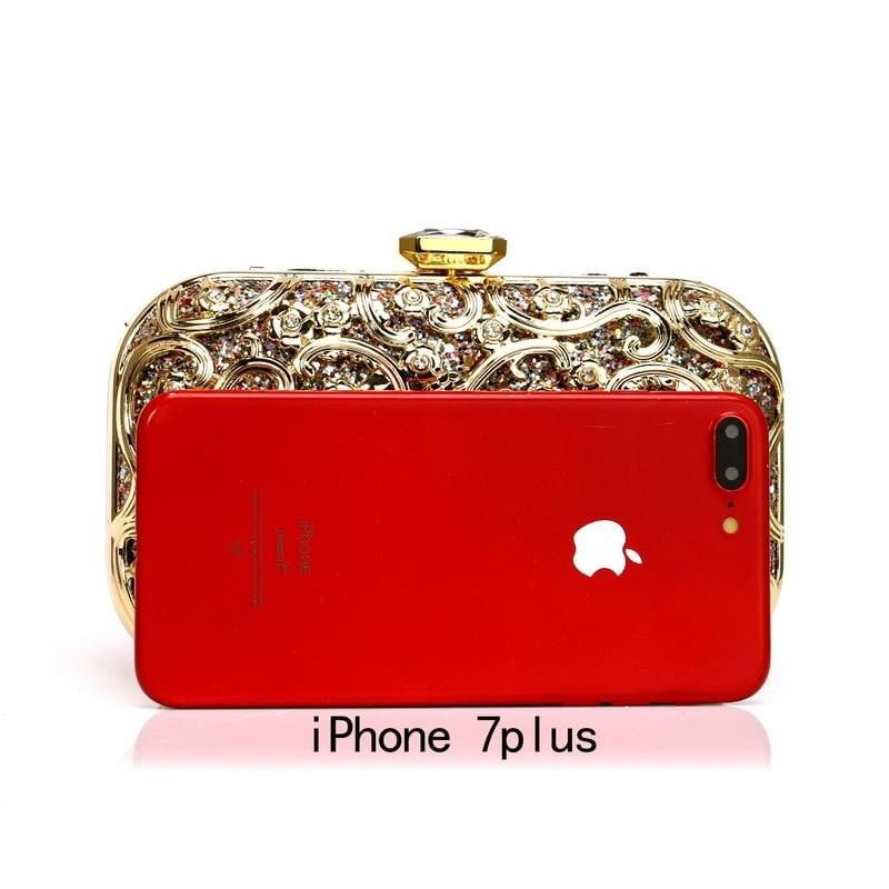 Sequin Evening Bags Metal Wedding Party Minaudiere Clutch