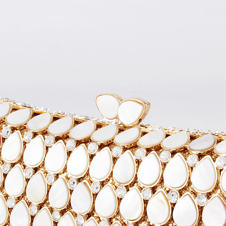 Shell Gold Clutch Purse for Wedding Guest