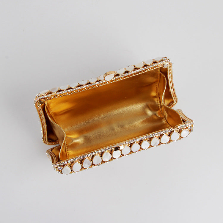 Shell Gold Clutch Purse for Wedding Guest