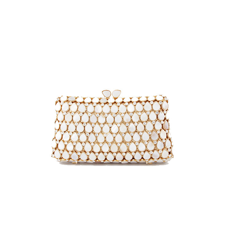 Shell Gold Clutch Purse for Wedding Guest