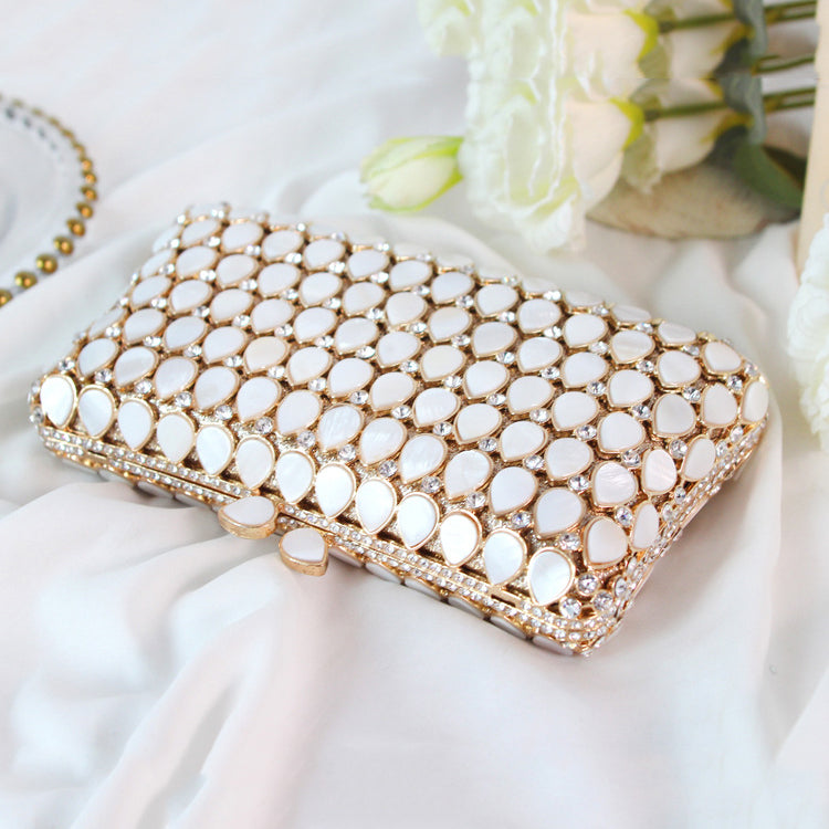 Shell Gold Clutch Purse for Wedding Guest