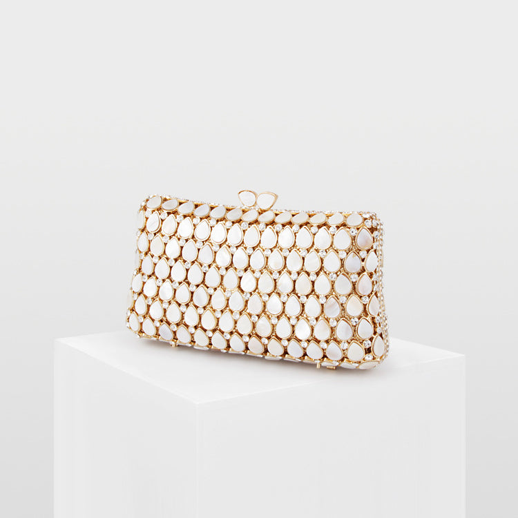 Shell Gold Clutch Purse for Wedding Guest