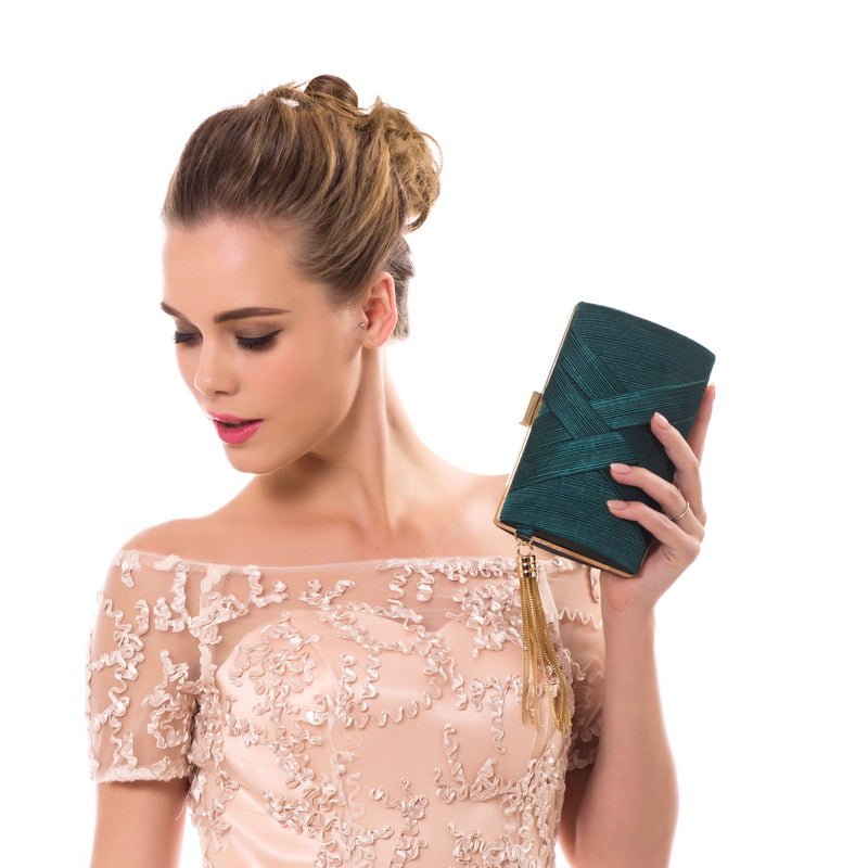 Silk Evening Bag Shinny Clutch