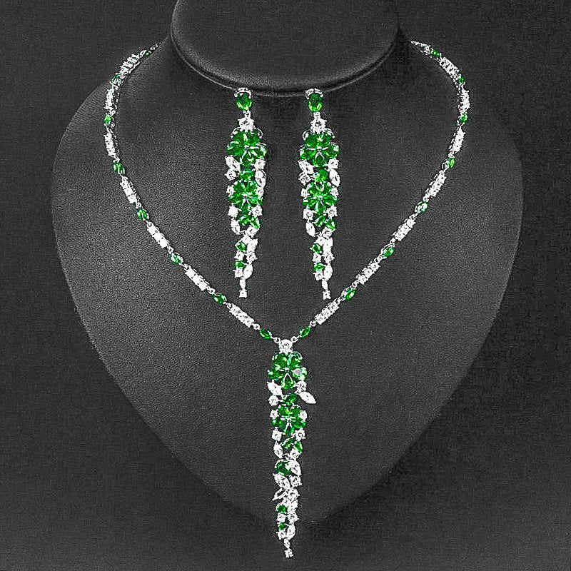 Silver Chain Cubic Zirconia Wedding Jewelry Sets