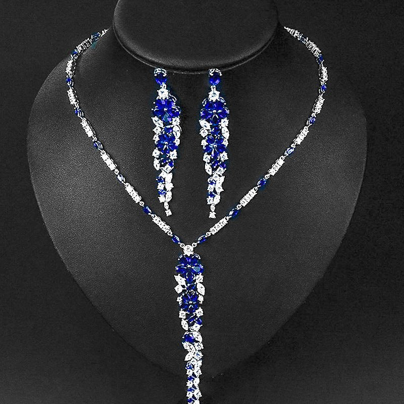 Silver Chain Cubic Zirconia Wedding Jewelry Sets