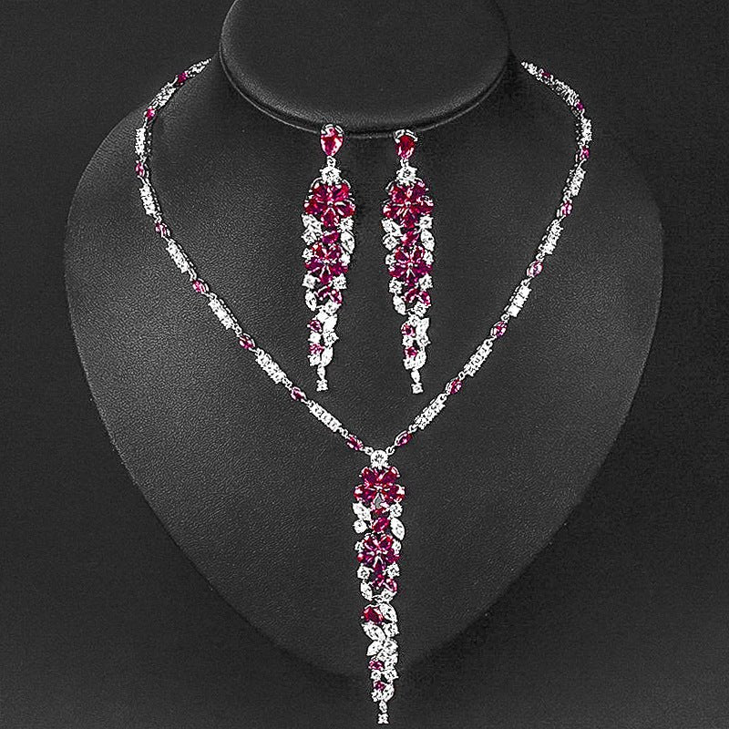 Silver Chain Cubic Zirconia Wedding Jewelry Sets