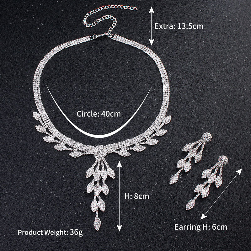 Silver Rhinestone Crystal Wedding Jewelry Sets