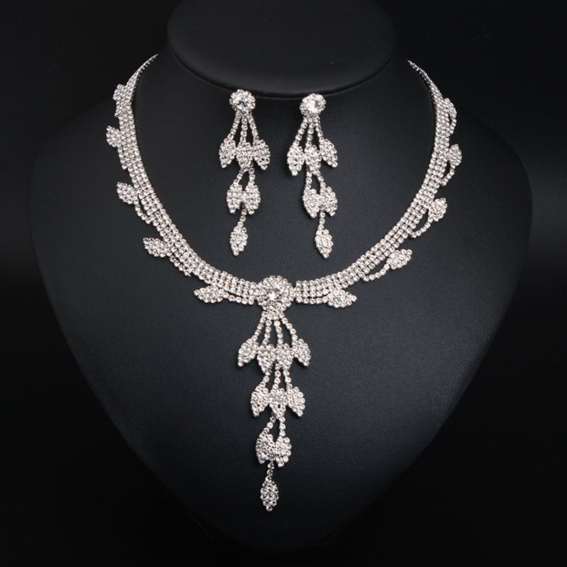 Silver Rhinestone Crystal Wedding Jewelry Sets