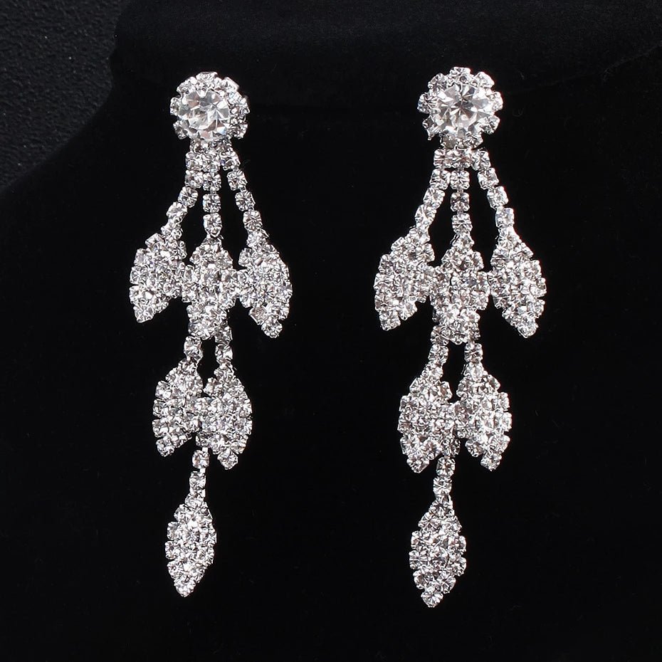 Silver Rhinestone Crystal Wedding Jewelry Sets