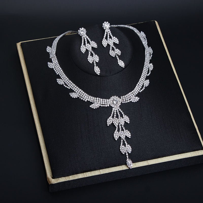 Silver Rhinestone Crystal Wedding Jewelry Sets