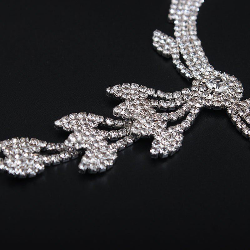 Silver Rhinestone Crystal Wedding Jewelry Sets
