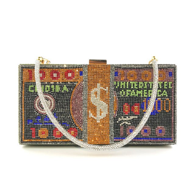 Stack of Cash Clutch Purses Women Crystal Evening Bags