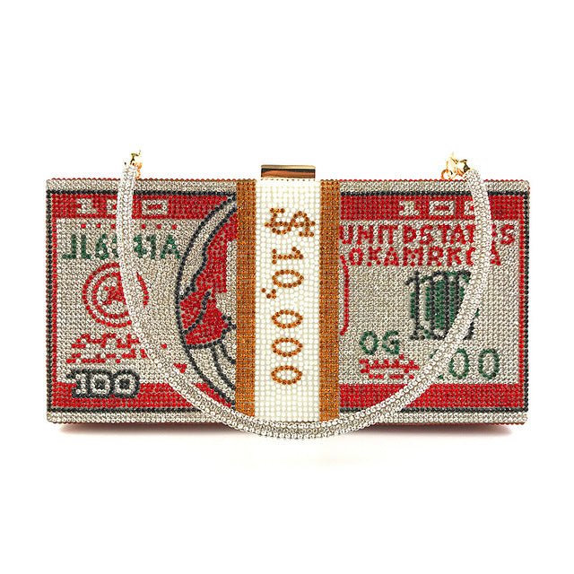 Stack of Cash Clutch Purses Women Crystal Evening Bags