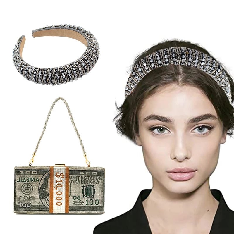 Stack of Cash Clutch Purses Women Crystal Evening Bags